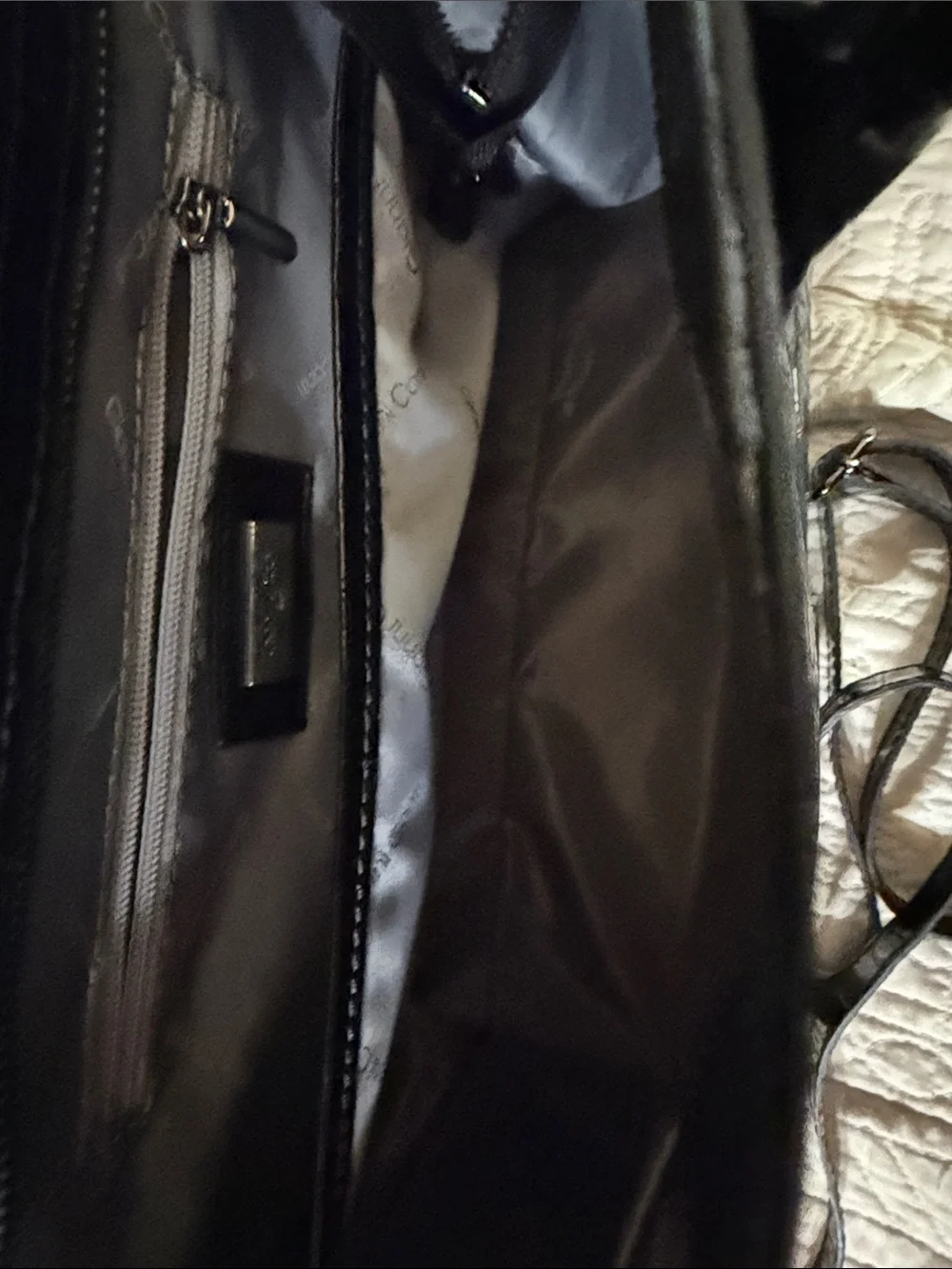 Gianni Bini Black Croc-Embossed Patent Satchel with Detachable Strap